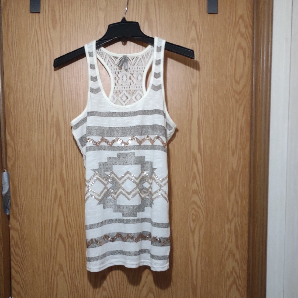 Vanity White Mesh Top